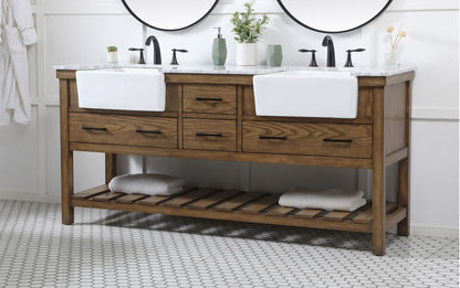 Elegant Furniture & Lighting - Clement 72 inch double bathroom vanity in driftwood - VF60172DDW veiw 3