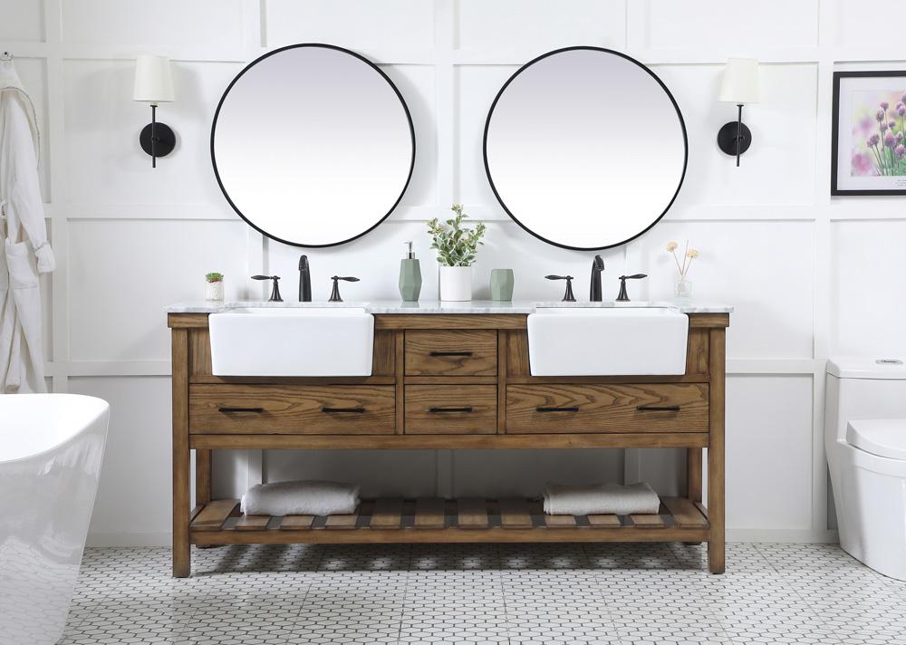 Elegant Furniture & Lighting - Clement 72 inch double bathroom vanity in driftwood - VF60172DDW veiw 5