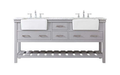 Elegant Furniture & Lighting - Clement 72 inch double bathroom vanity in grey - VF60172DGR veiw 1