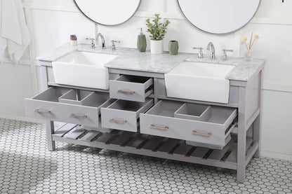 Elegant Furniture & Lighting - Clement 72 inch double bathroom vanity in grey - VF60172DGR veiw 4