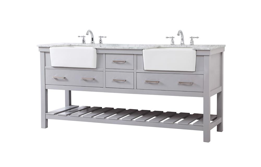 Elegant Furniture & Lighting - Clement 72 inch double bathroom vanity in grey - VF60172DGR veiw 8