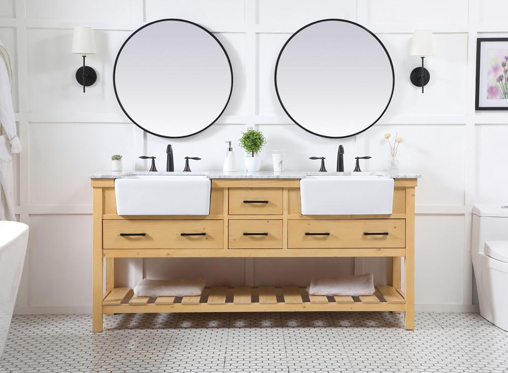 Elegant Furniture & Lighting - Clement 72 inch double bathroom vanity in natural wood - VF60172DNW veiw 5