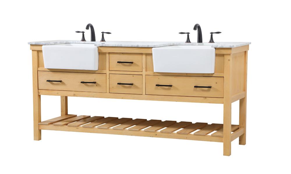 Elegant Furniture & Lighting - Clement 72 inch double bathroom vanity in natural wood - VF60172DNW veiw 8