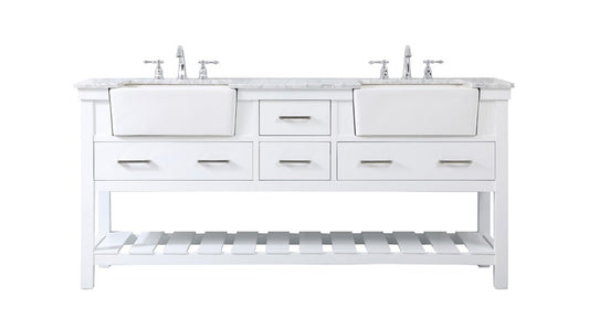 Elegant Furniture & Lighting - Clement 72 inch double bathroom vanity in white - VF60172DWH veiw 1