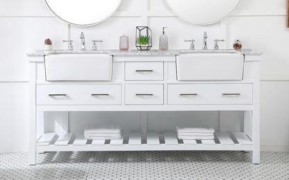 Elegant Furniture & Lighting - Clement 72 inch double bathroom vanity in white - VF60172DWH veiw 2