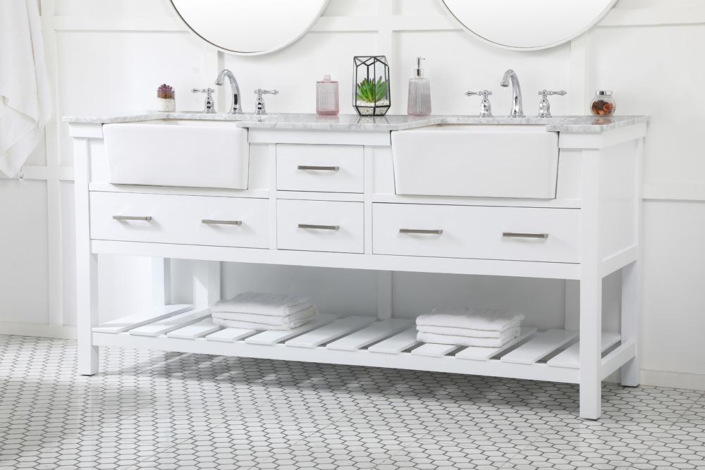 Elegant Furniture & Lighting - Clement 72 inch double bathroom vanity in white - VF60172DWH veiw 3