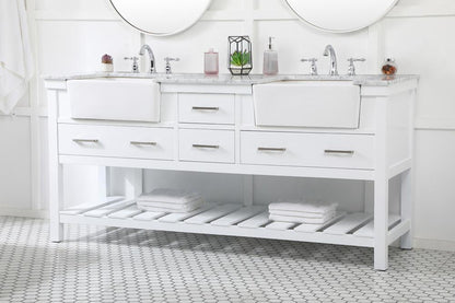 Elegant Furniture & Lighting - Clement 72 inch double bathroom vanity in white - VF60172DWH veiw 3