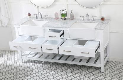 Elegant Furniture & Lighting - Clement 72 inch double bathroom vanity in white - VF60172DWH veiw 4