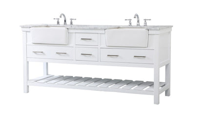 Elegant Furniture & Lighting - Clement 72 inch double bathroom vanity in white - VF60172DWH veiw 8