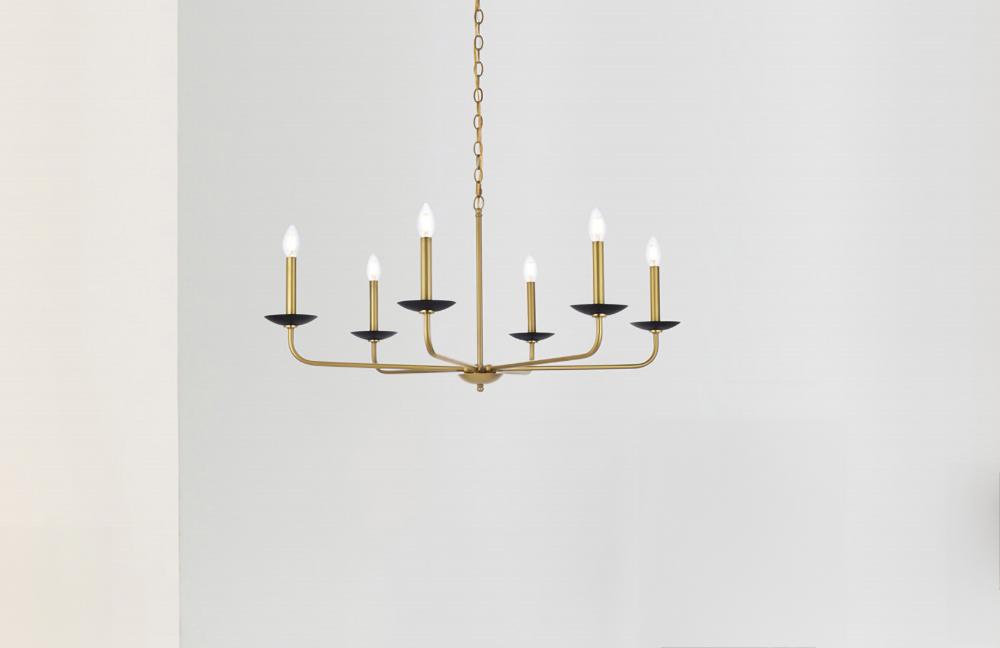 Elegant Furniture & Lighting - Cohen 36 inch pendant in black and brass - LD812D36BRK veiw 1