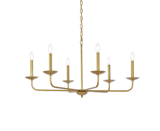 Elegant Furniture & Lighting - Cohen 36 inch pendant in brass - LD812D36BR veiw 1