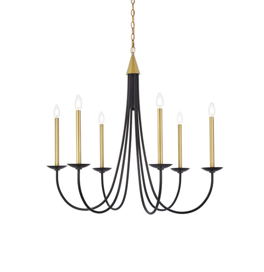 Elegant Furniture & Lighting - Cohen 36 inch pendant in black and brass - LD810D36BRK veiw 1