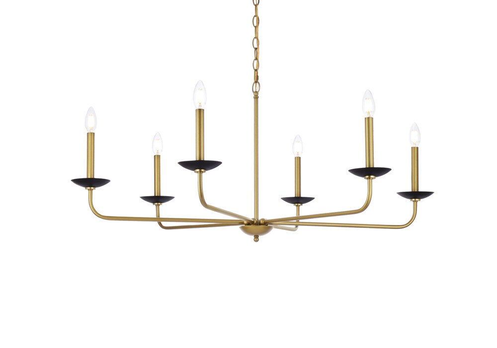 Elegant Furniture & Lighting - Cohen 42 inch pendant in black and brass - LD812D42BRK veiw 1