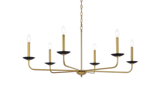 Elegant Furniture & Lighting - Cohen 42 inch pendant in black and brass - LD812D42BRK veiw 1