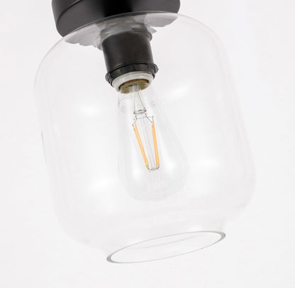 Elegant Furniture & Lighting - Collier 1 light Black and Clear glass Flush mount - LD2270BK veiw 4