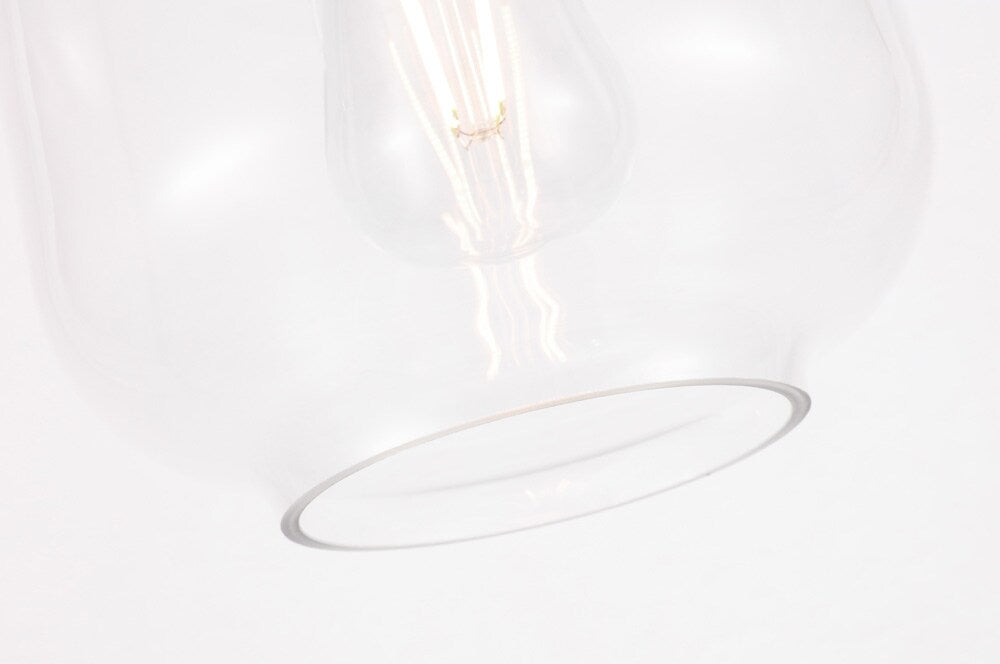 Elegant Furniture & Lighting - Collier 1 light Black and Clear glass Flush mount - LD2270BK veiw 5