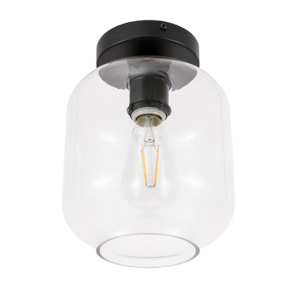 Elegant Furniture & Lighting - Collier 1 light Black and Clear glass Flush mount - LD2270BK veiw 12