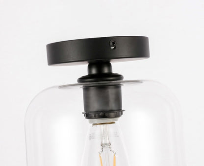Elegant Furniture & Lighting - Collier 1 light Black and Clear glass Flush mount - LD2270BK veiw 13