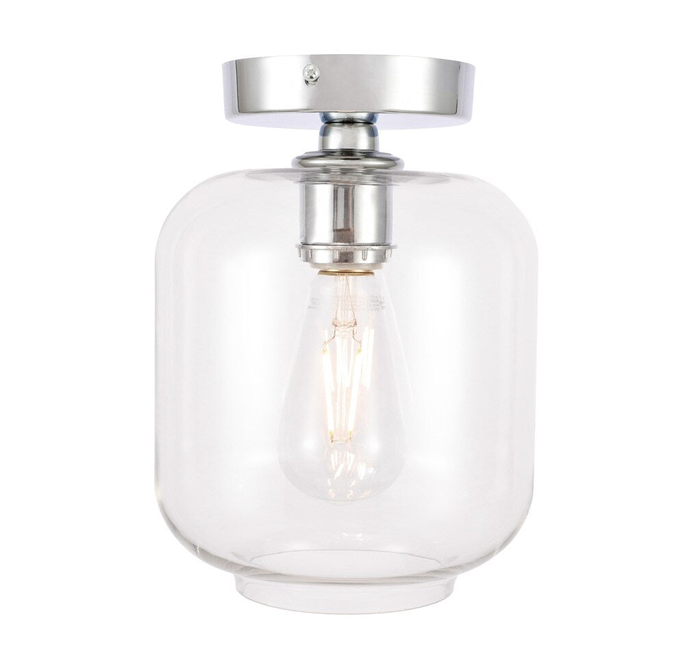 Elegant Furniture & Lighting - Collier 1 light Chrome and Clear glass Flush mount - LD2270C veiw 1