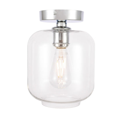 Elegant Furniture & Lighting - Collier 1 light Chrome and Clear glass Flush mount - LD2270C veiw 1