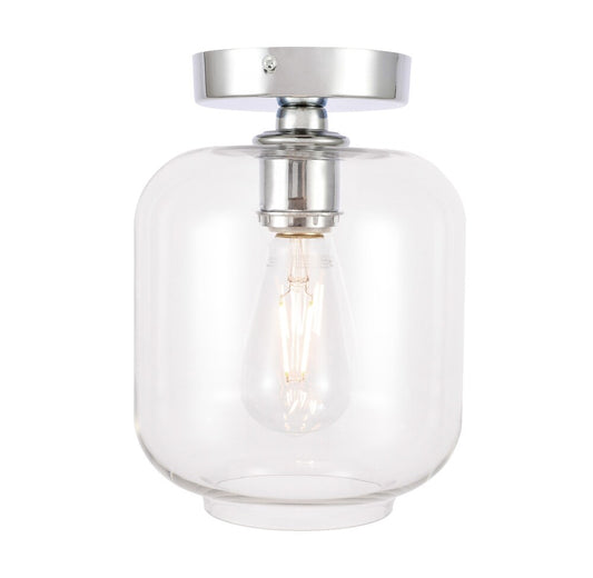 Elegant Furniture & Lighting - Collier 1 light Chrome and Clear glass Flush mount - LD2270C veiw 1