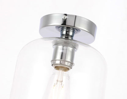 Elegant Furniture & Lighting - Collier 1 light Chrome and Clear glass Flush mount - LD2270C veiw 3