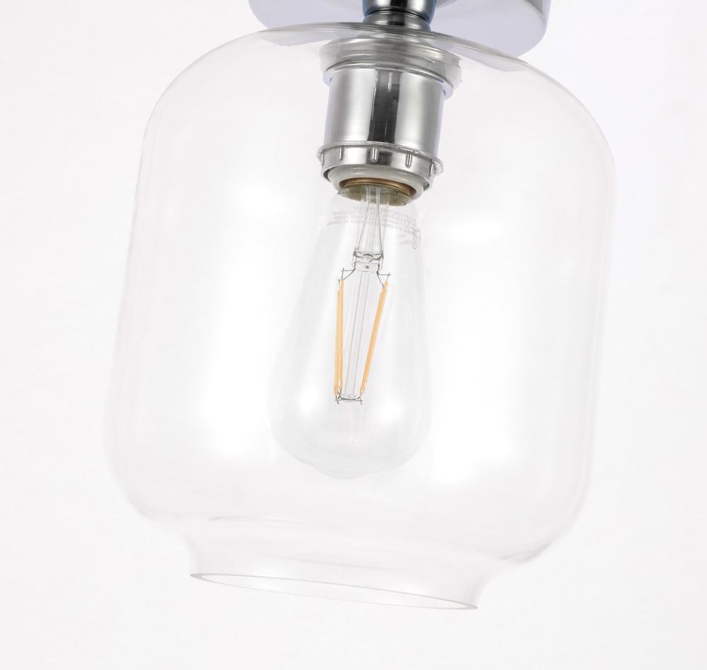 Elegant Furniture & Lighting - Collier 1 light Chrome and Clear glass Flush mount - LD2270C veiw 4