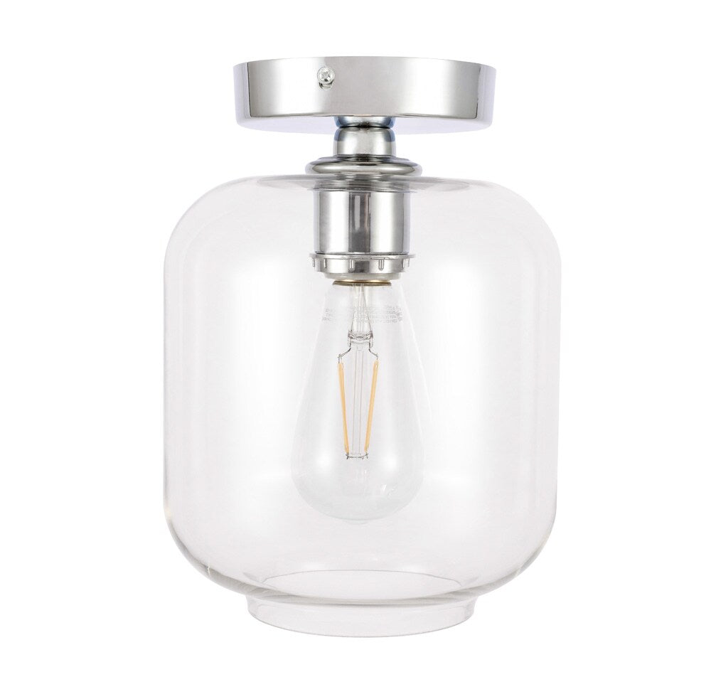 Elegant Furniture & Lighting - Collier 1 light Chrome and Clear glass Flush mount - LD2270C veiw 5