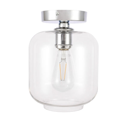 Elegant Furniture & Lighting - Collier 1 light Chrome and Clear glass Flush mount - LD2270C veiw 5