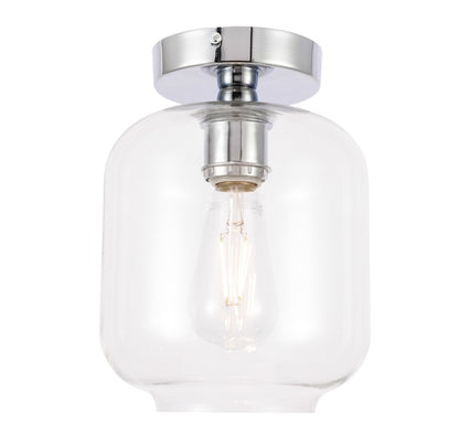 Elegant Furniture & Lighting - Collier 1 light Chrome and Clear glass Flush mount - LD2270C veiw 6
