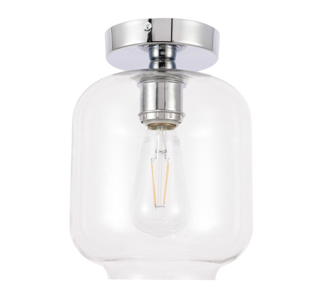 Elegant Furniture & Lighting - Collier 1 light Chrome and Clear glass Flush mount - LD2270C veiw 7