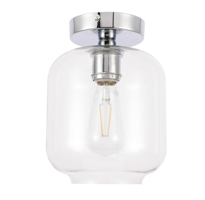 Elegant Furniture & Lighting - Collier 1 light Chrome and Clear glass Flush mount - LD2270C veiw 7