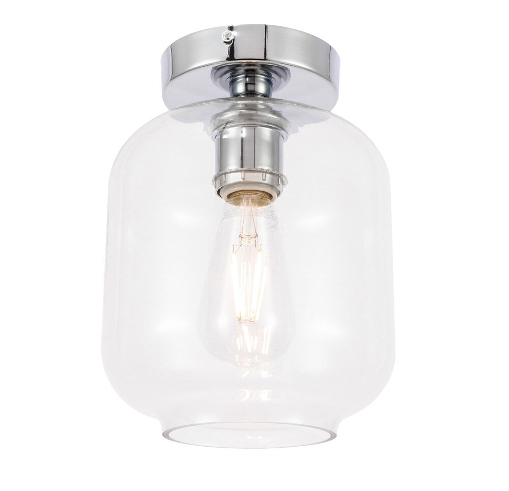 Elegant Furniture & Lighting - Collier 1 light Chrome and Clear glass Flush mount - LD2270C veiw 8