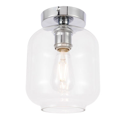 Elegant Furniture & Lighting - Collier 1 light Chrome and Clear glass Flush mount - LD2270C veiw 8