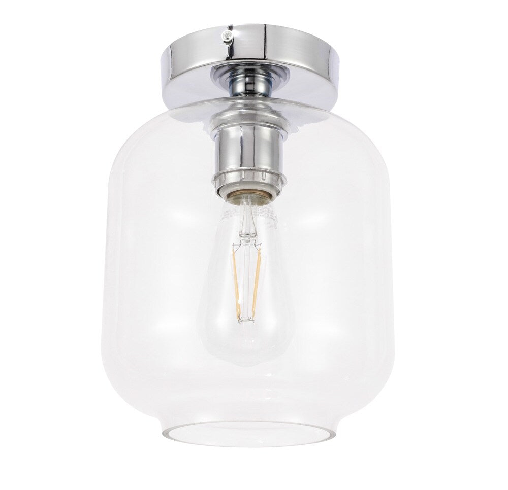 Elegant Furniture & Lighting - Collier 1 light Chrome and Clear glass Flush mount - LD2270C veiw 9