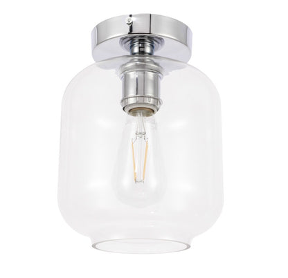 Elegant Furniture & Lighting - Collier 1 light Chrome and Clear glass Flush mount - LD2270C veiw 9
