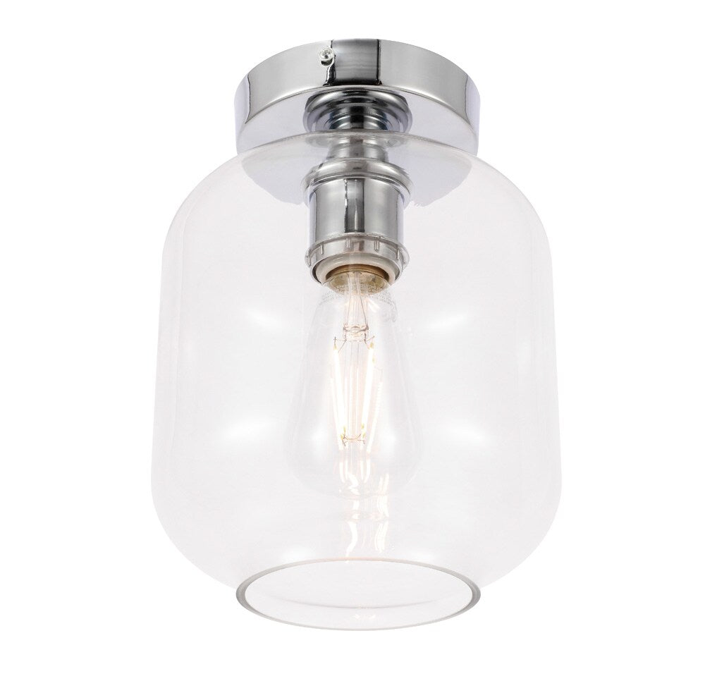 Elegant Furniture & Lighting - Collier 1 light Chrome and Clear glass Flush mount - LD2270C veiw 10