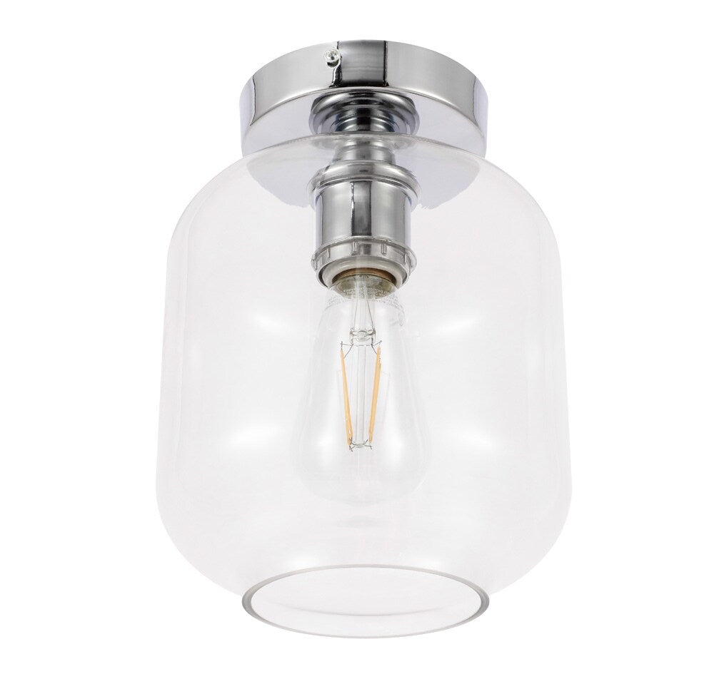 Elegant Furniture & Lighting - Collier 1 light Chrome and Clear glass Flush mount - LD2270C veiw 11