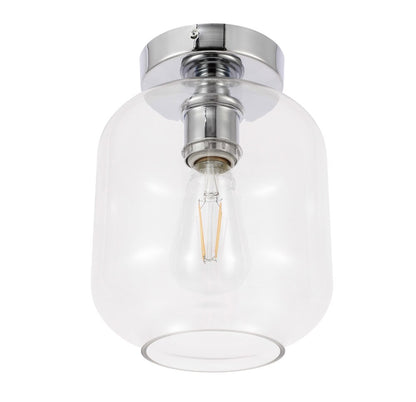 Elegant Furniture & Lighting - Collier 1 light Chrome and Clear glass Flush mount - LD2270C veiw 11