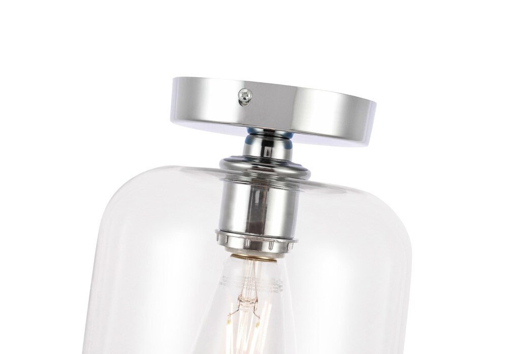 Elegant Furniture & Lighting - Collier 1 light Chrome and Clear glass Flush mount - LD2270C veiw 12