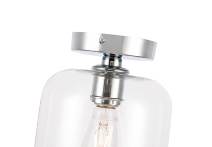 Elegant Furniture & Lighting - Collier 1 light Chrome and Clear glass Flush mount - LD2270C veiw 12
