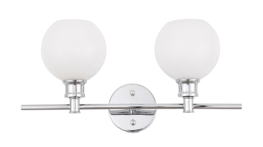 Elegant Furniture & Lighting - Collier 2 light Chrome and Frosted white glass Wall sconce - LD2315C veiw 1