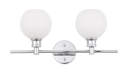 Elegant Furniture & Lighting - Collier 2 light Chrome and Frosted white glass Wall sconce - LD2315C veiw 1