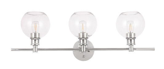 Elegant Furniture & Lighting - Collier 3 light Chrome and Clear glass Wall sconce - LD2318C veiw 1