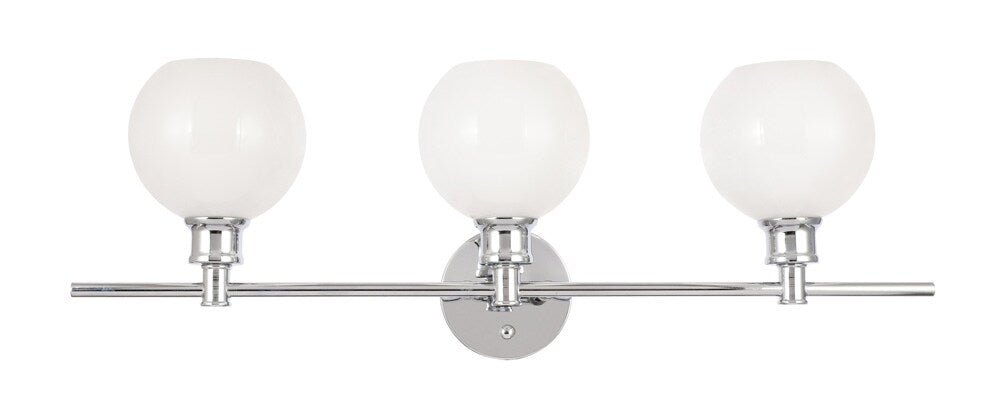 Elegant Furniture & Lighting - Collier 3 light Chrome and Frosted white glass Wall sconce - LD2319C veiw 1