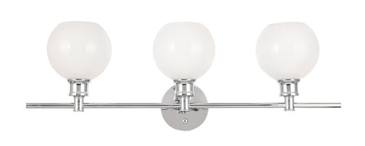 Elegant Furniture & Lighting - Collier 3 light Chrome and Frosted white glass Wall sconce - LD2319C veiw 1