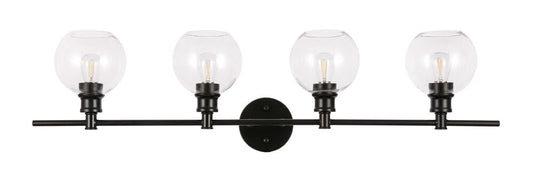 Elegant Furniture & Lighting - Collier 4 light Black and Clear glass Wall sconce - LD2322BK veiw 1