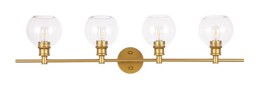Elegant Furniture & Lighting - Collier 4 light Brass and Clear glass Wall sconce - LD2322BR veiw 1