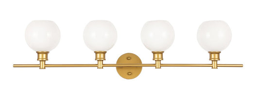 Elegant Furniture & Lighting - Collier 4 light Brass and Frosted white glass Wall sconce - LD2323BR veiw 1