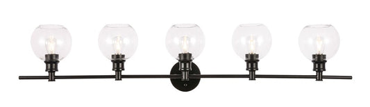 Elegant Furniture & Lighting - Collier 5 light Black and Clear glass Wall sconce - LD2326BK veiw 1